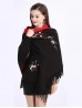 Cashmere Feeling Floral Embroidery Cape W/Sleeves